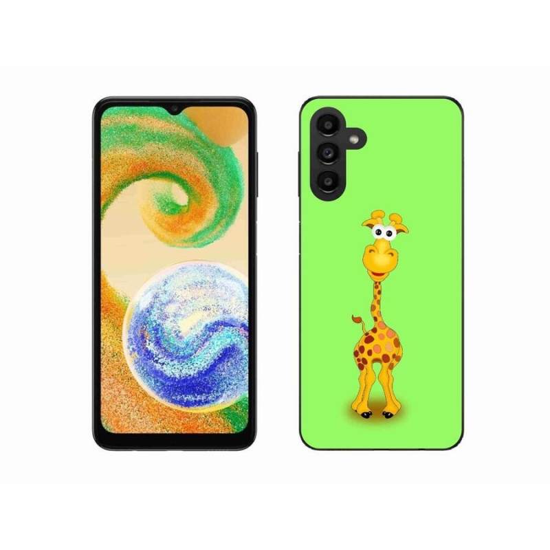 Gelový kryt mmCase na mobil Samsung Galaxy A04s (164.7x76.7x9.1mm) - kreslená žirafa