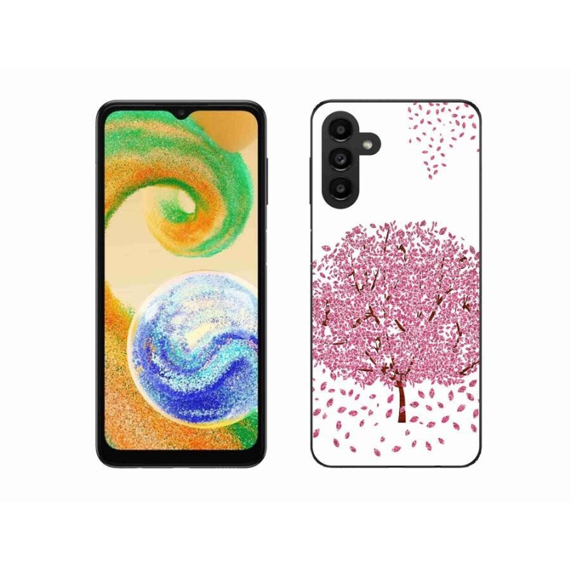 Gelový kryt mmCase na mobil Samsung Galaxy A04s (164.7x76.7x9.1mm) - kreslený strom s listy