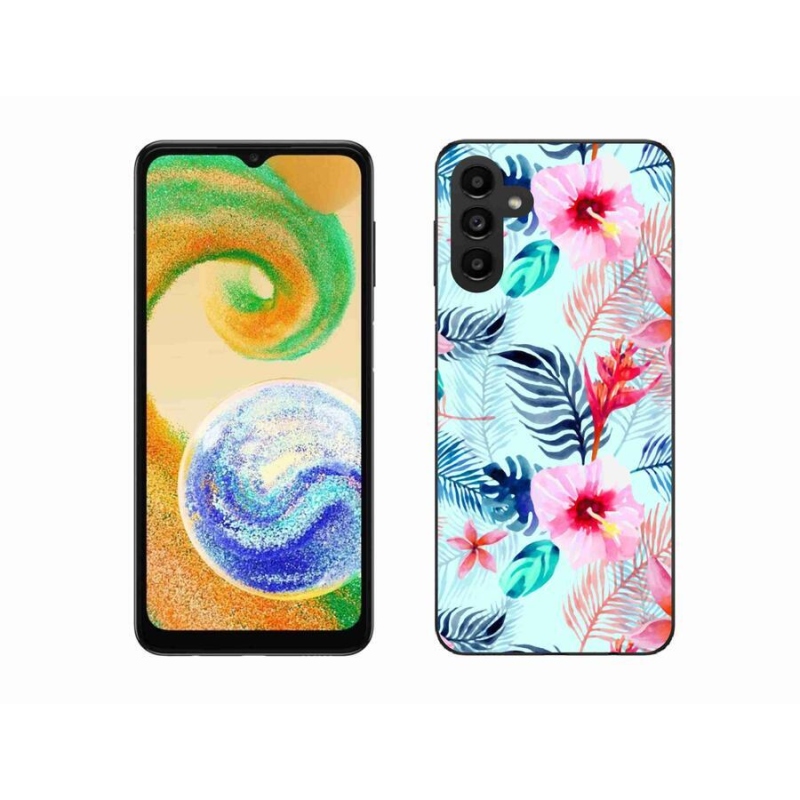 Gelový kryt mmCase na mobil Samsung Galaxy A04s (164.7x76.7x9.1mm) - květiny