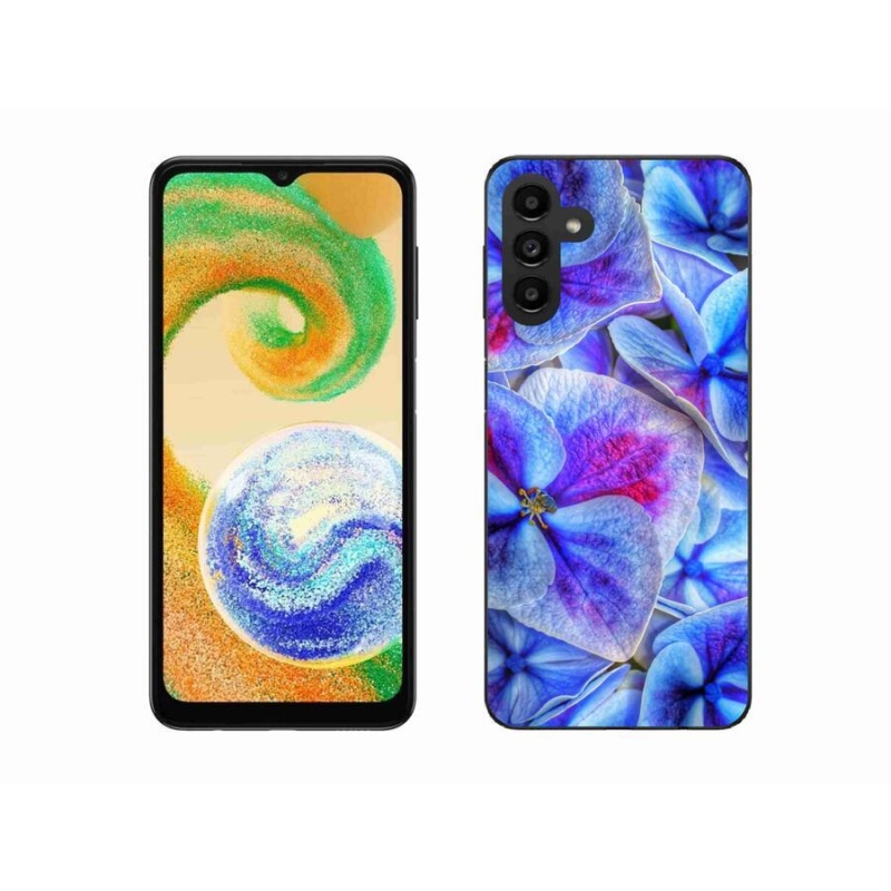 Gelový kryt mmCase na mobil Samsung Galaxy A04s (164.7x76.7x9.1mm) - modré květy 1