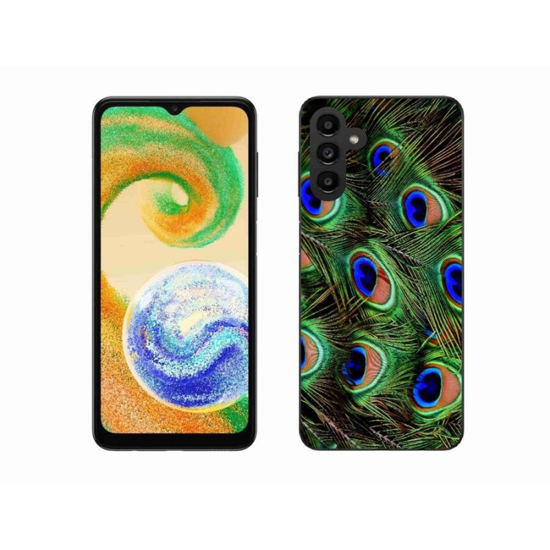 Gelový kryt mmCase na mobil Samsung Galaxy A04s (164.7x76.7x9.1mm) - paví peří