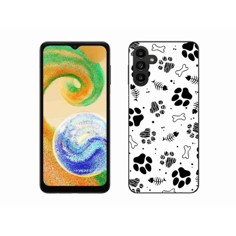 Gelový kryt mmCase na mobil Samsung Galaxy A04s (164.7x76.7x9.1mm) - psí tlapky 1