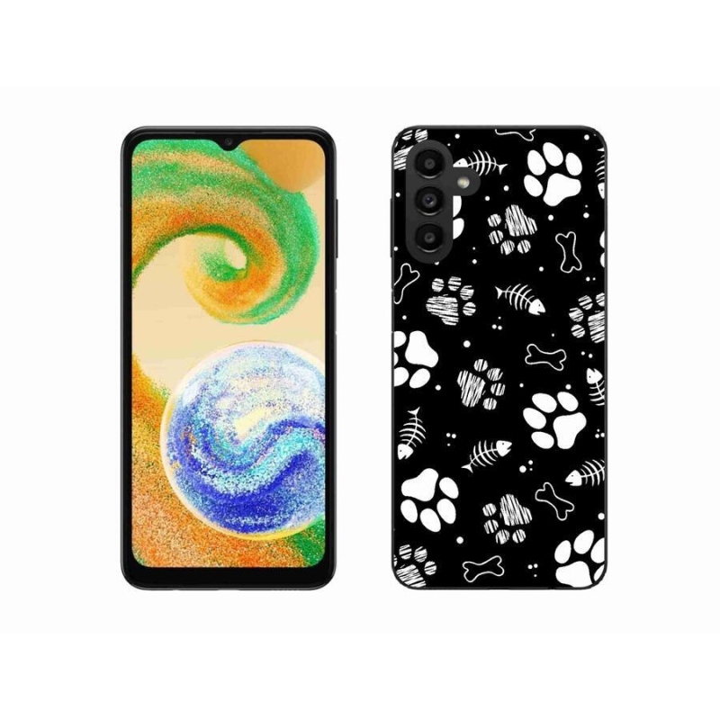 Gelový kryt mmCase na mobil Samsung Galaxy A04s (164.7x76.7x9.1mm) - psí tlapky