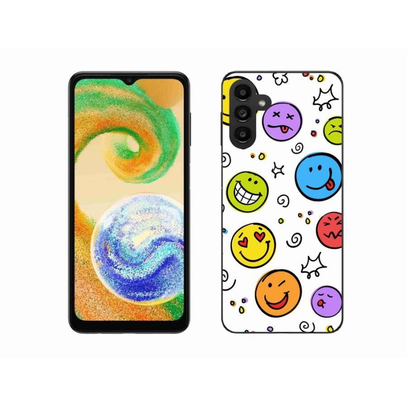 Gelový kryt mmCase na mobil Samsung Galaxy A04s (164.7x76.7x9.1mm) - smajlíci