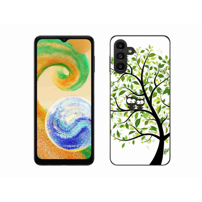 Gelový kryt mmCase na mobil Samsung Galaxy A04s (164.7x76.7x9.1mm) - sovičky na stromě