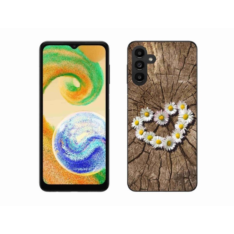 Gelový kryt mmCase na mobil Samsung Galaxy A04s (164.7x76.7x9.1mm) - srdce z kopretin