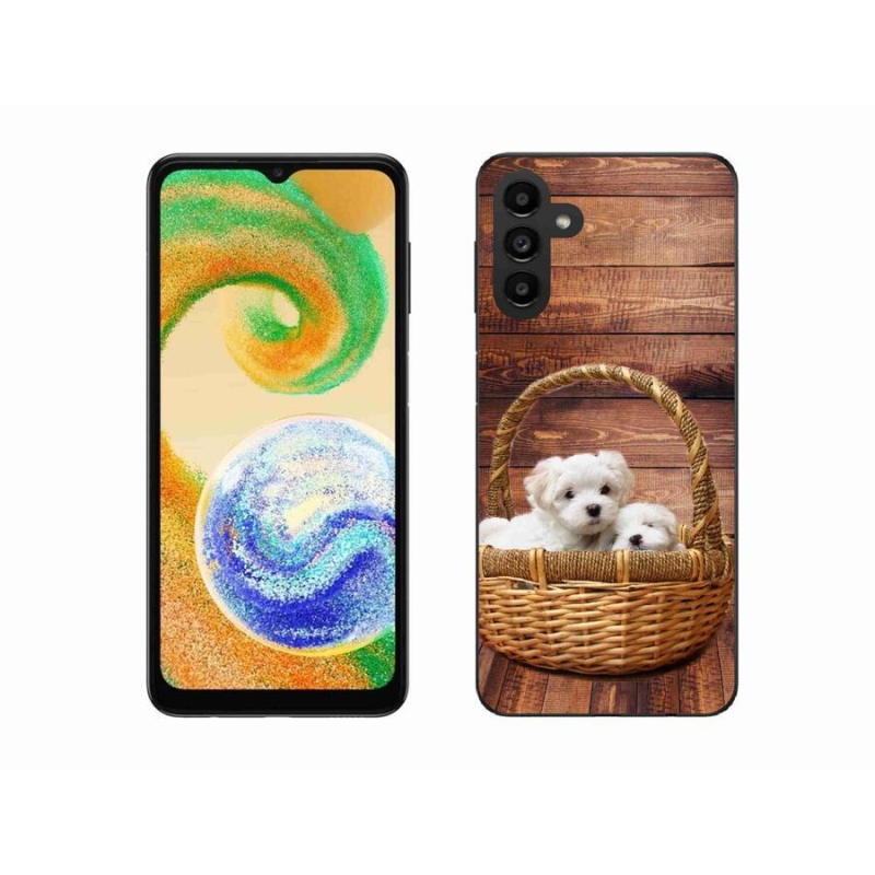 Gelový kryt mmCase na mobil Samsung Galaxy A04s (164.7x76.7x9.1mm) - štěňátka