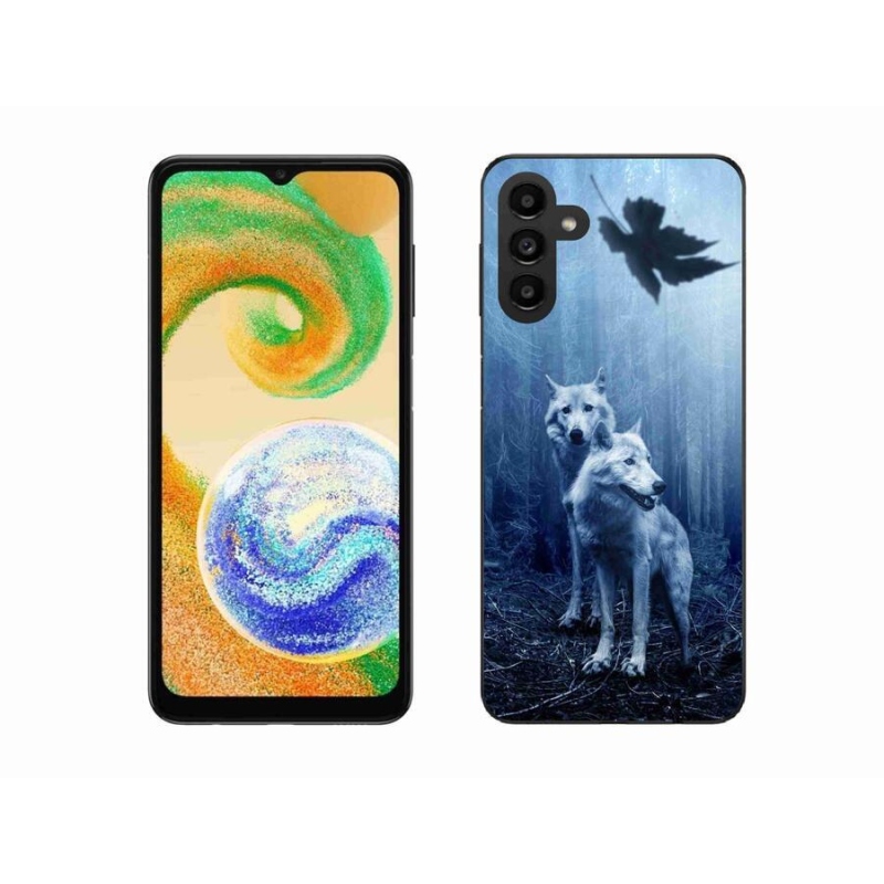 Gelový kryt mmCase na mobil Samsung Galaxy A04s (164.7x76.7x9.1mm) - vlci v lese