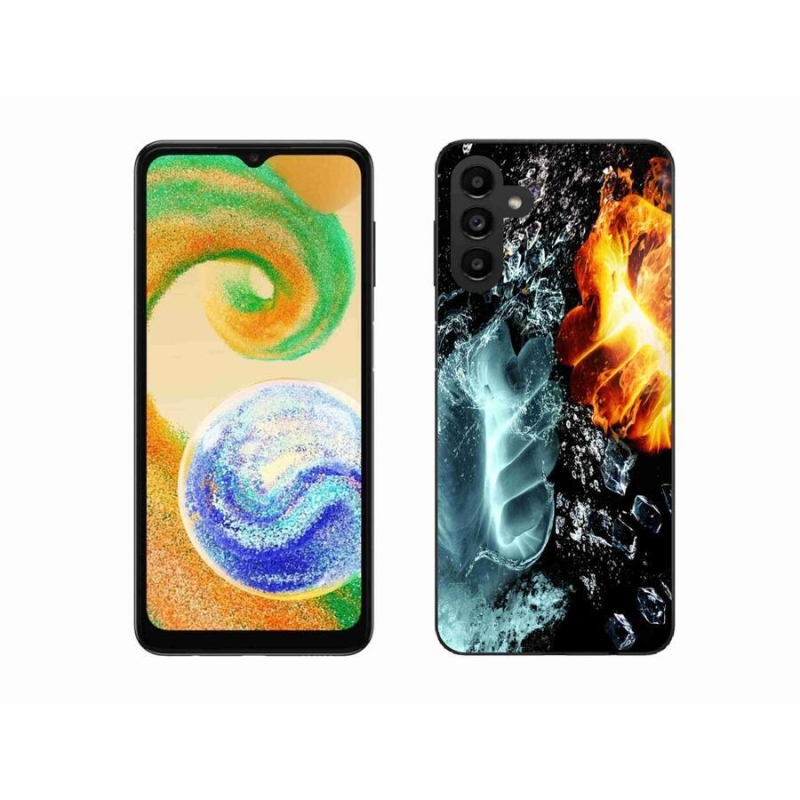 Gelový kryt mmCase na mobil Samsung Galaxy A04s (164.7x76.7x9.1mm) - voda a oheň