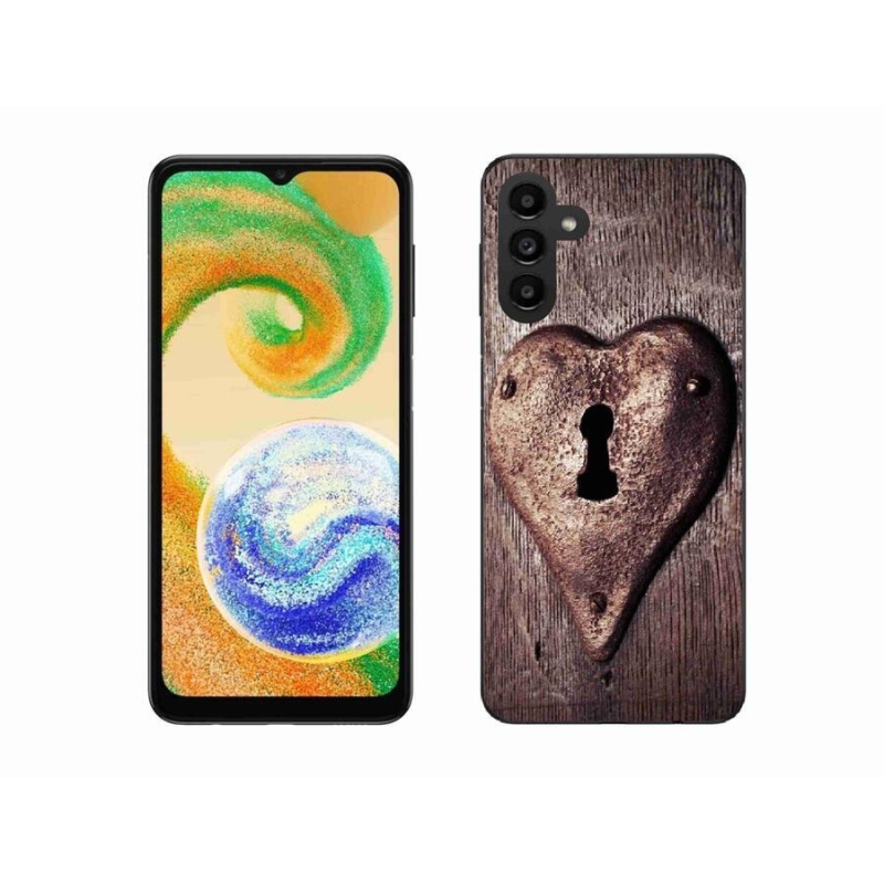 Gelový kryt mmCase na mobil Samsung Galaxy A04s (164.7x76.7x9.1mm) - zámek ve tvaru srdce