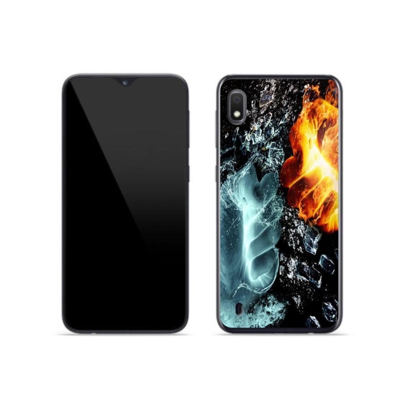 Gelový kryt mmCase na mobil Samsung Galaxy A10 - voda a oheň