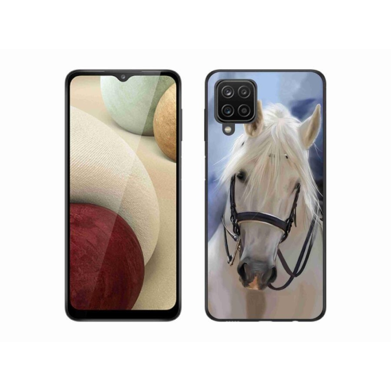 Gelový kryt mmCase na mobil Samsung Galaxy A12 - bílý kůň