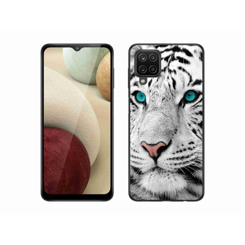 Gelový kryt mmCase na mobil Samsung Galaxy A12 - bílý tygr