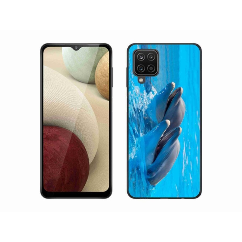 Gelový kryt mmCase na mobil Samsung Galaxy A12 - delfíni