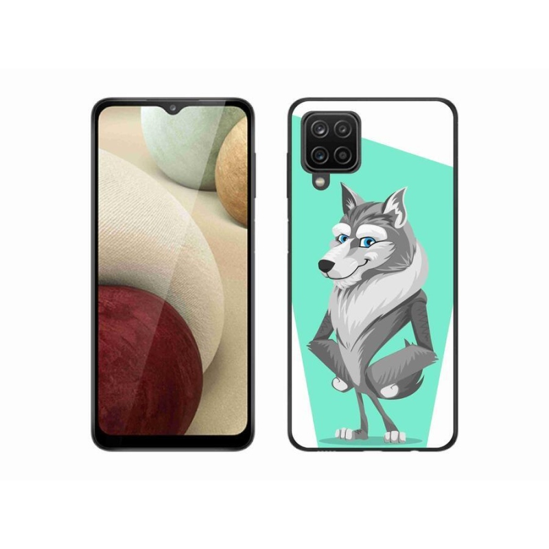 Gelový kryt mmCase na mobil Samsung Galaxy A12 - kreslený vlk