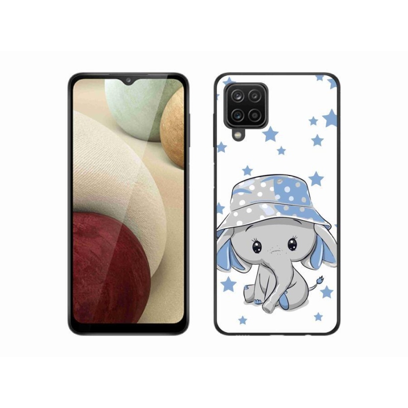 Gelový kryt mmCase na mobil Samsung Galaxy A12 - modrý slon