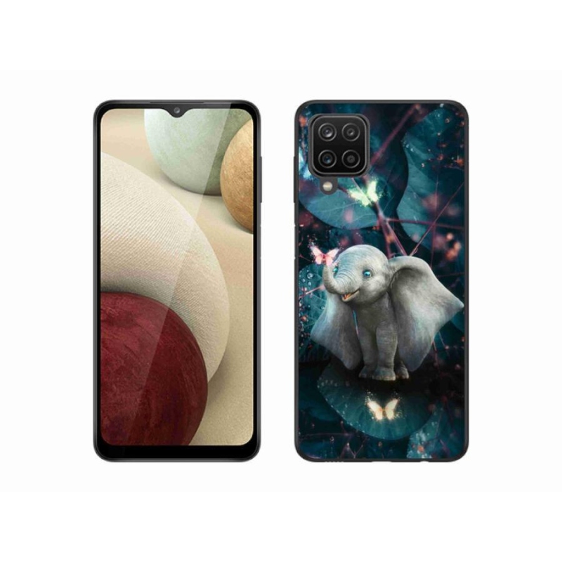 Gelový kryt mmCase na mobil Samsung Galaxy A12 - roztomilý slon