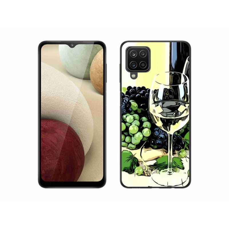 Gelový kryt mmCase na mobil Samsung Galaxy A12 - sklenka vína