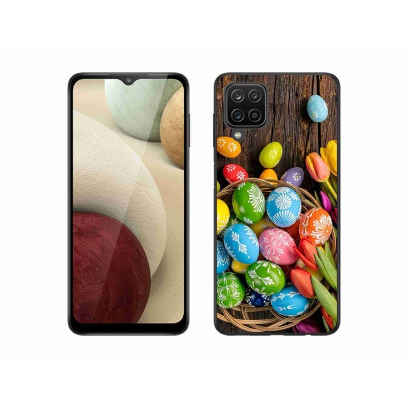 Gelový kryt mmCase na mobil Samsung Galaxy A12 - velikonoční vajíčka