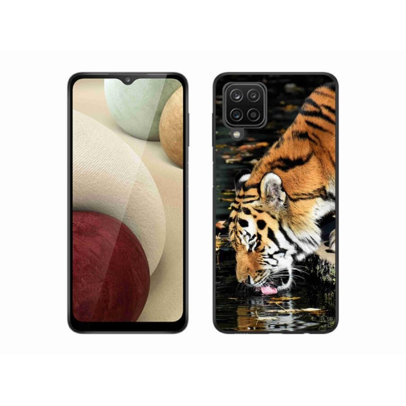 Gelový kryt mmCase na mobil Samsung Galaxy A12 - žíznivý tygr
