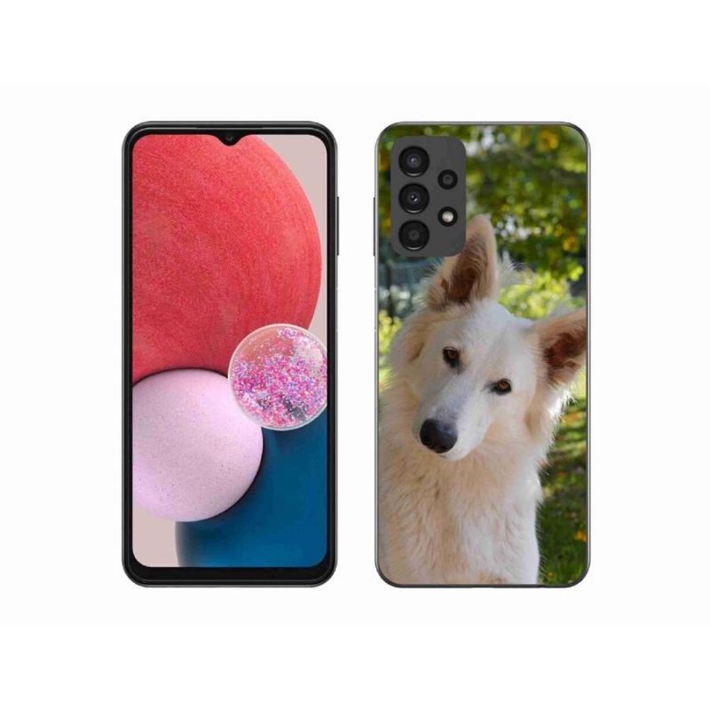 Gelový kryt mmCase na mobil Samsung Galaxy A13 4G - bílý švýcarský ovčák 1