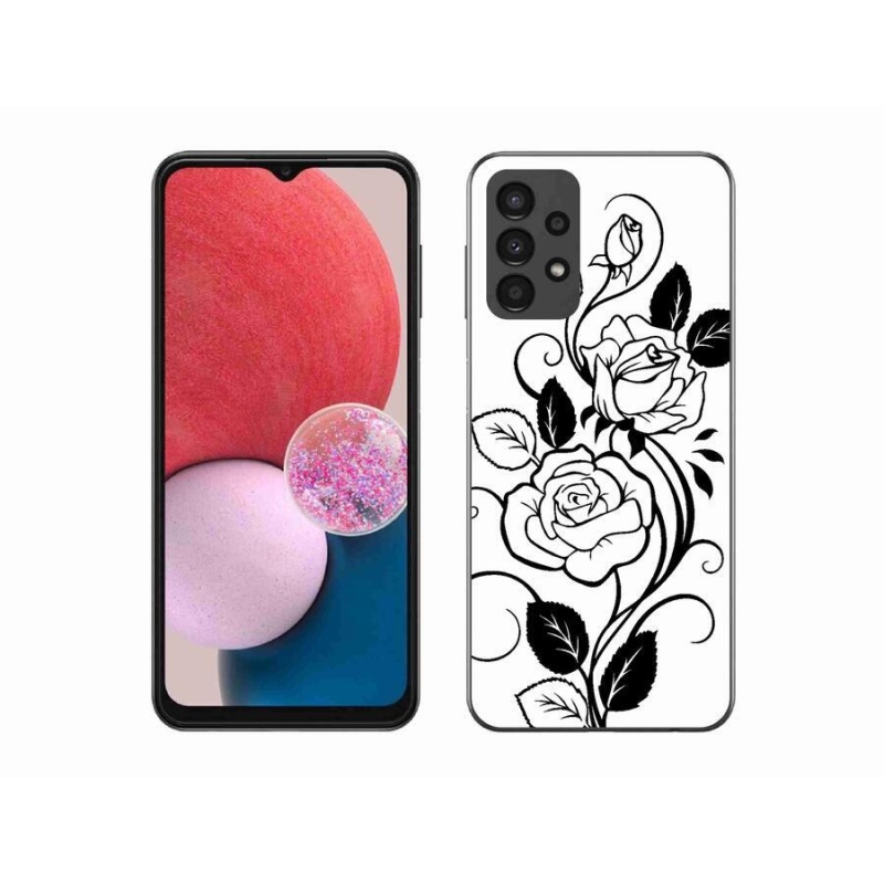 Gelový kryt mmCase na mobil Samsung Galaxy A13 4G - černobílá růže