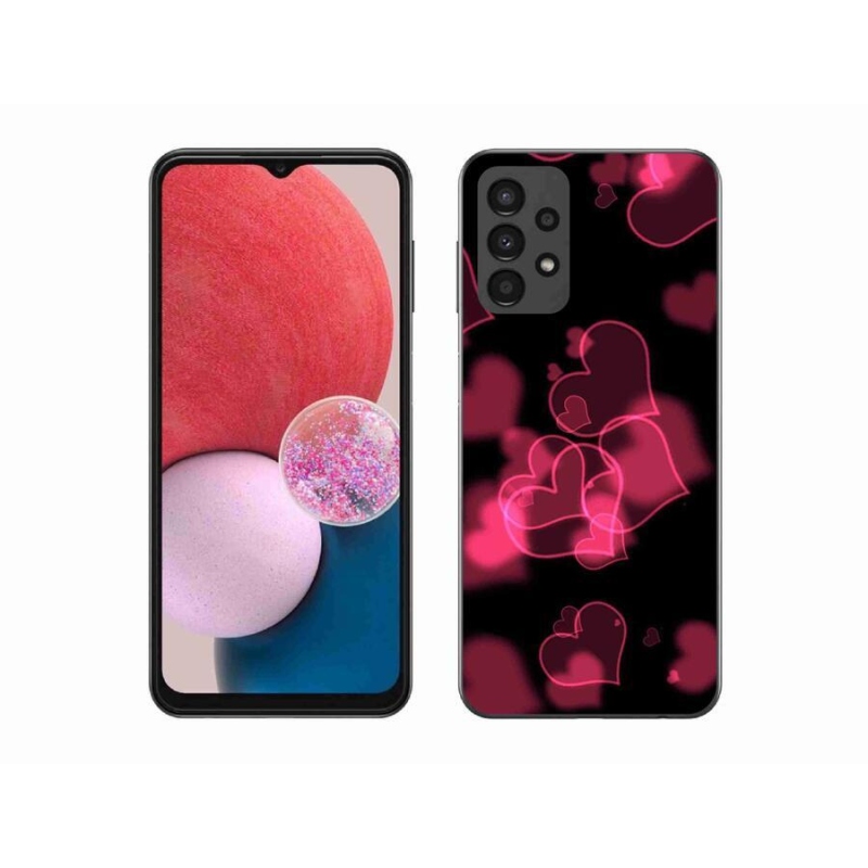 Gelový kryt mmCase na mobil Samsung Galaxy A13 4G - červená srdíčka