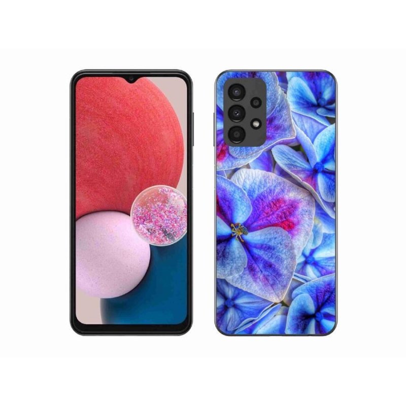 Gelový kryt mmCase na mobil Samsung Galaxy A13 4G - modré květy 1