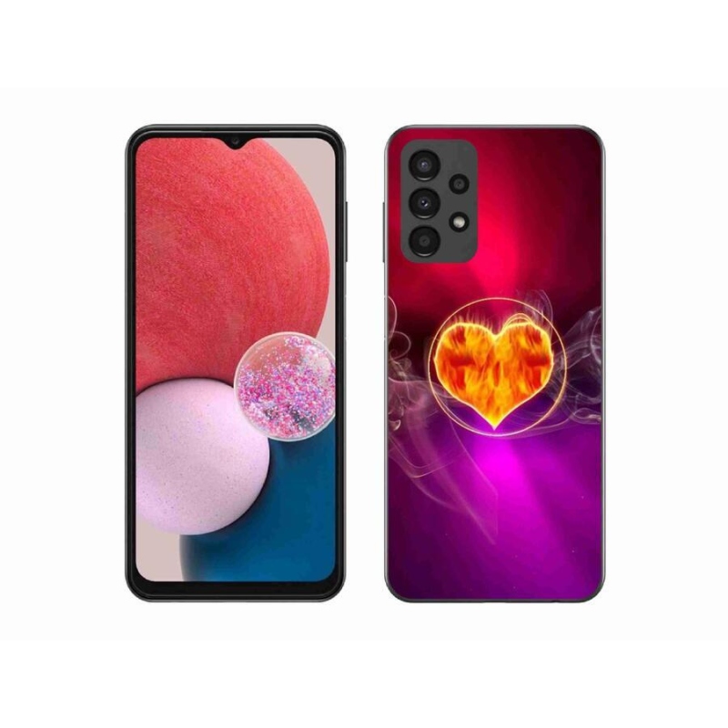 Gelový kryt mmCase na mobil Samsung Galaxy A13 4G - ohnivé srdce