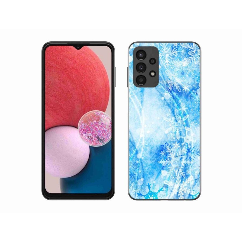 Gelový kryt mmCase na mobil Samsung Galaxy A13 4G - sněhové vločky