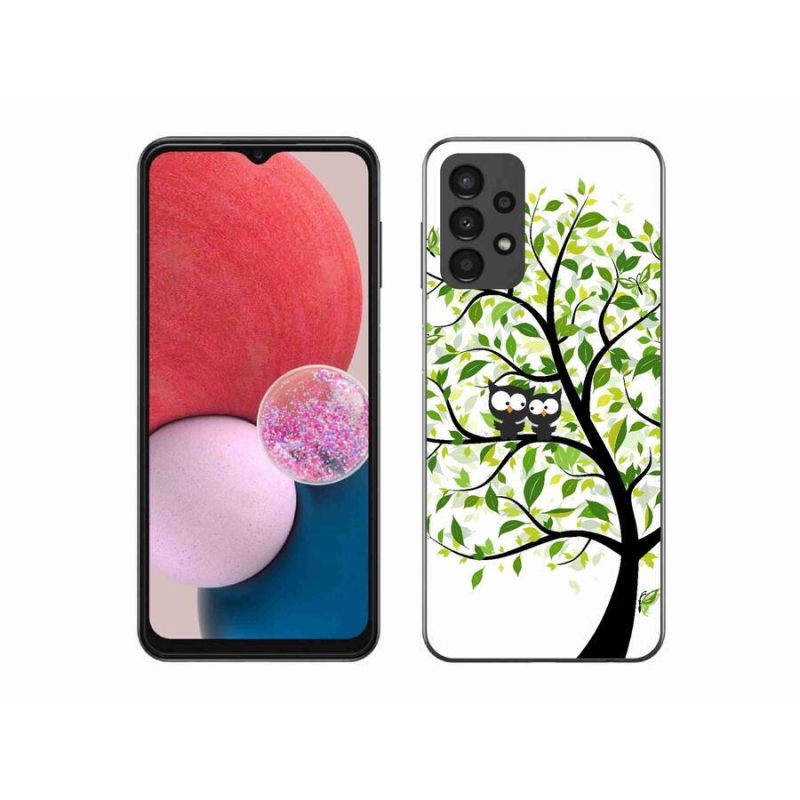 Gelový kryt mmCase na mobil Samsung Galaxy A13 4G - sovičky na stromě