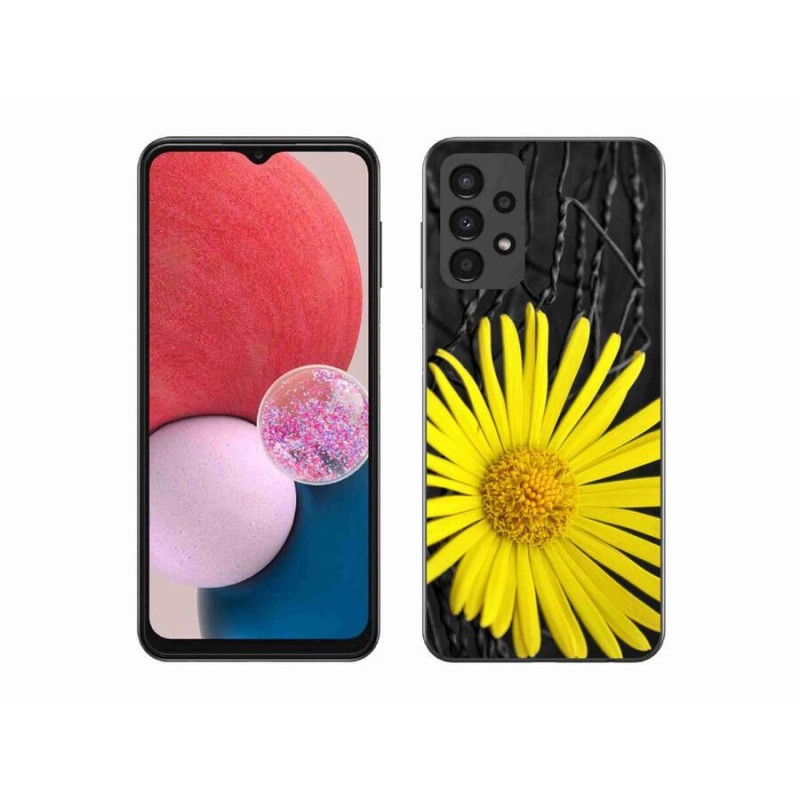 Gelový kryt mmCase na mobil Samsung Galaxy A13 4G - žlutá květina