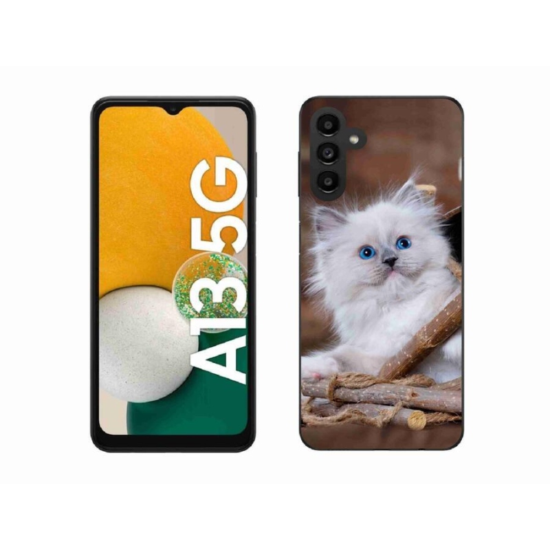 Gelový kryt mmCase na mobil Samsung Galaxy A13 5G - bílé kotě