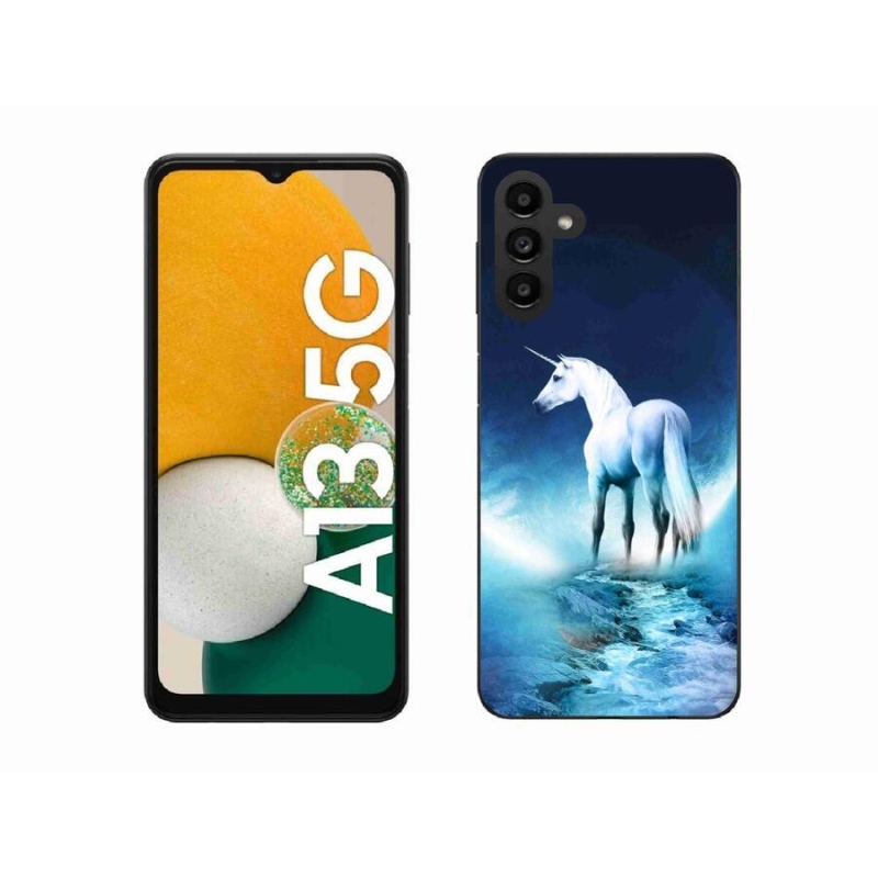 Gelový kryt mmCase na mobil Samsung Galaxy A13 5G - bílý jednorožec