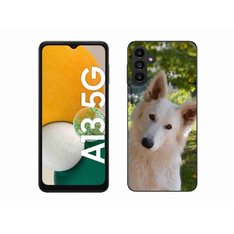 Gelový kryt mmCase na mobil Samsung Galaxy A13 5G - bílý švýcarský ovčák 1