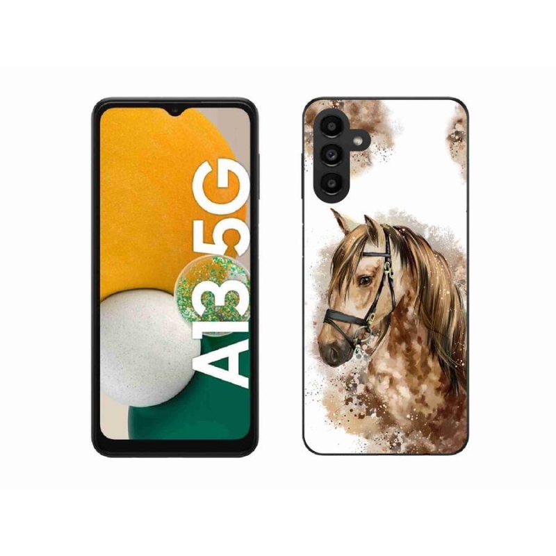Gelový kryt mmCase na mobil Samsung Galaxy A13 5G - hnědý kreslený kůň