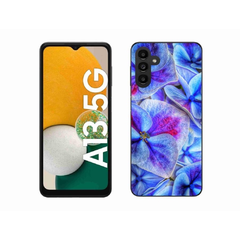 Gelový kryt mmCase na mobil Samsung Galaxy A13 5G - modré květy 1
