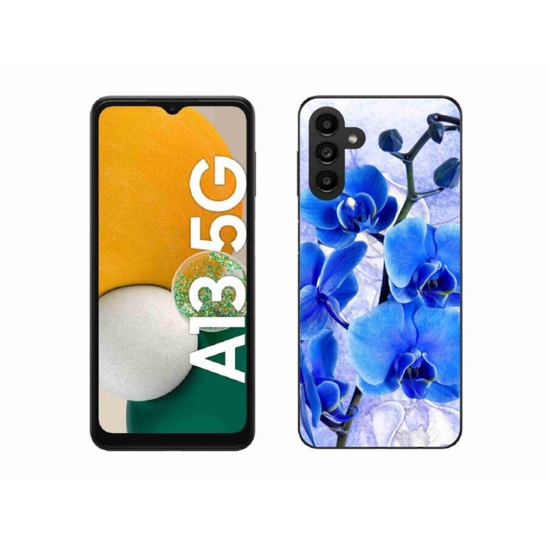 Gelový kryt mmCase na mobil Samsung Galaxy A13 5G - modré květy