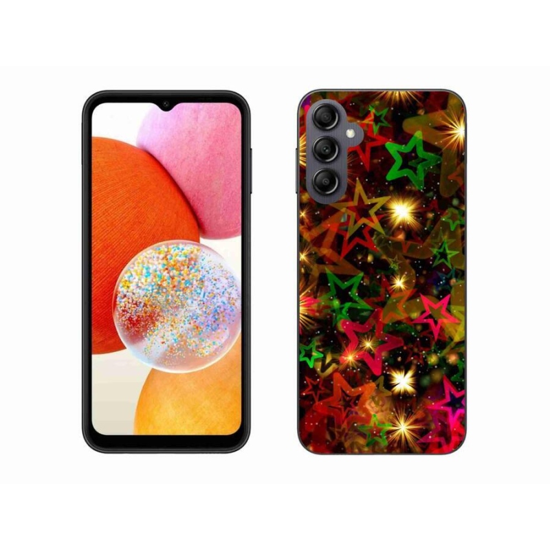 Gelový kryt mmCase na mobil Samsung Galaxy A14 4G/5G - barevné hvězdičky