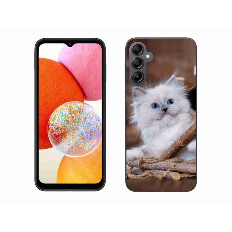 Gelový kryt mmCase na mobil Samsung Galaxy A14 4G/5G - bílé kotě