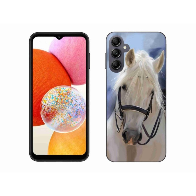 Gelový kryt mmCase na mobil Samsung Galaxy A14 4G/5G - bílý kůň