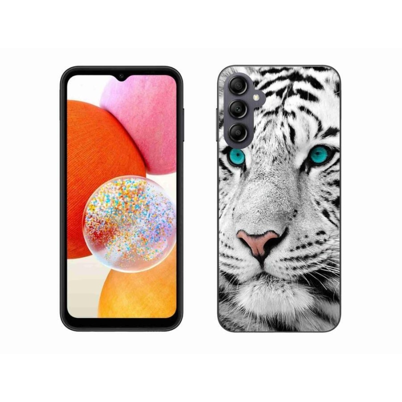 Gelový kryt mmCase na mobil Samsung Galaxy A14 4G/5G - bílý tygr