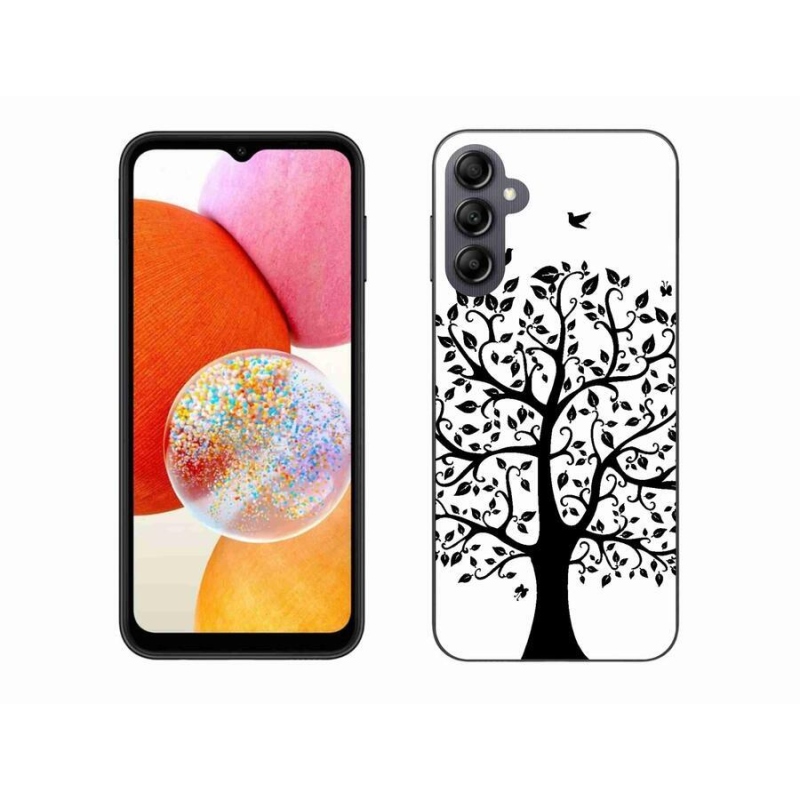 Gelový kryt mmCase na mobil Samsung Galaxy A14 4G/5G - černobílý strom