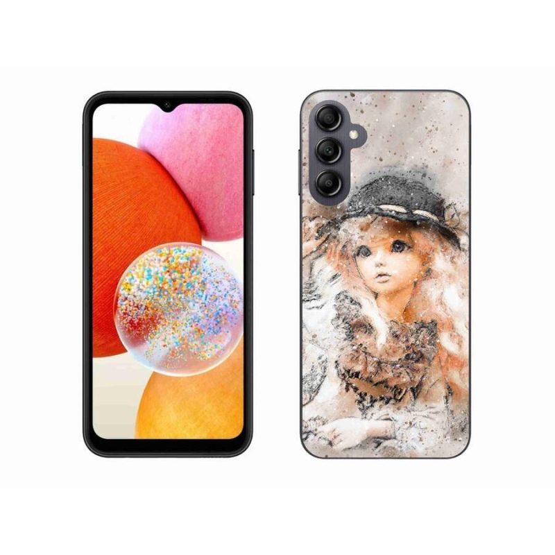 Gelový kryt mmCase na mobil Samsung Galaxy A14 4G/5G - holčička s kloboukem