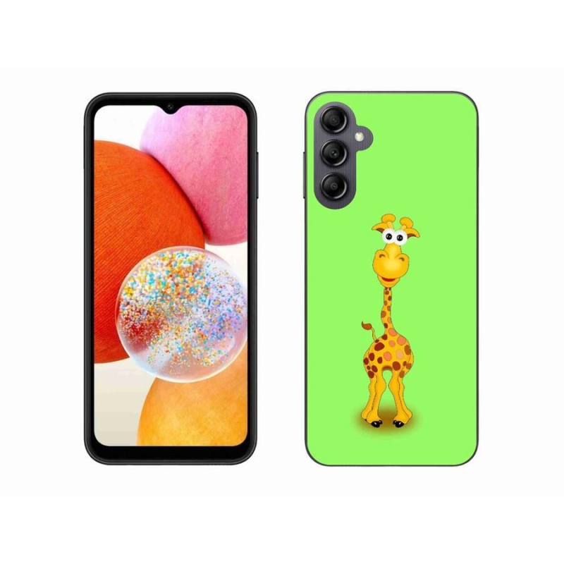 Gelový kryt mmCase na mobil Samsung Galaxy A14 4G/5G - kreslená žirafa