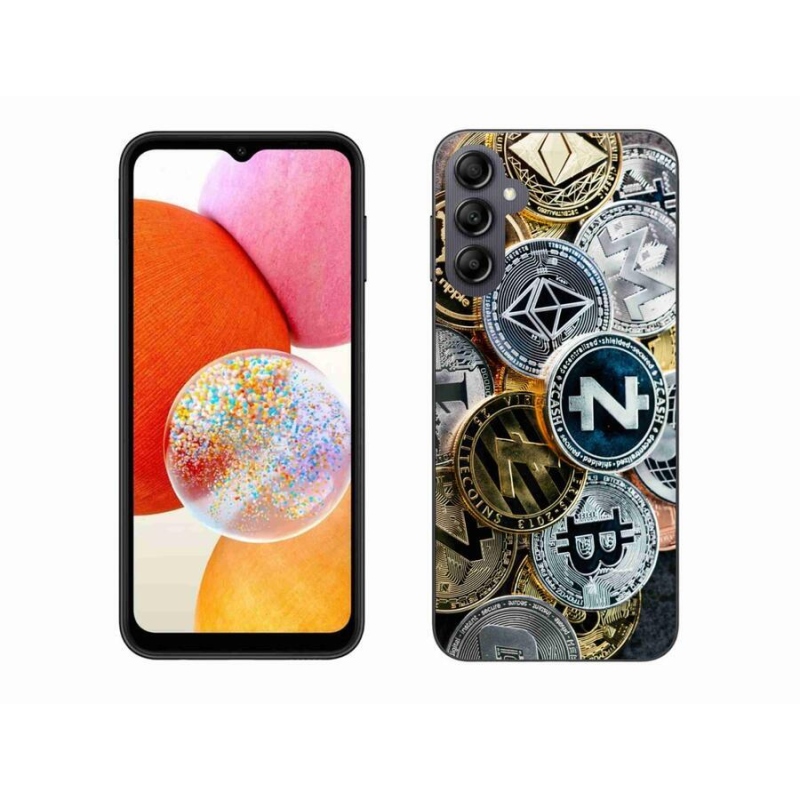 Gelový kryt mmCase na mobil Samsung Galaxy A14 4G/5G - kryptoměny