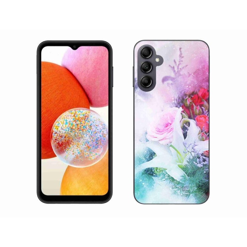 Gelový kryt mmCase na mobil Samsung Galaxy A14 4G/5G - květiny 4