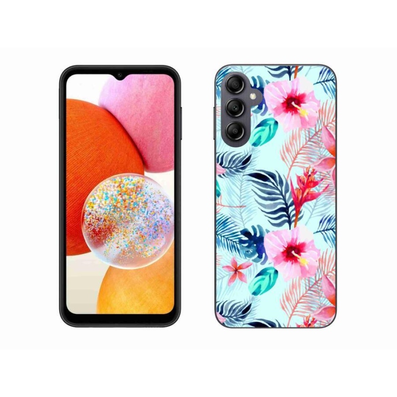 Gelový kryt mmCase na mobil Samsung Galaxy A14 4G/5G - květiny
