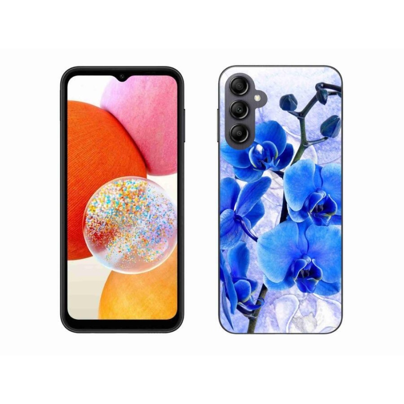 Gelový kryt mmCase na mobil Samsung Galaxy A14 4G/5G - modré květy