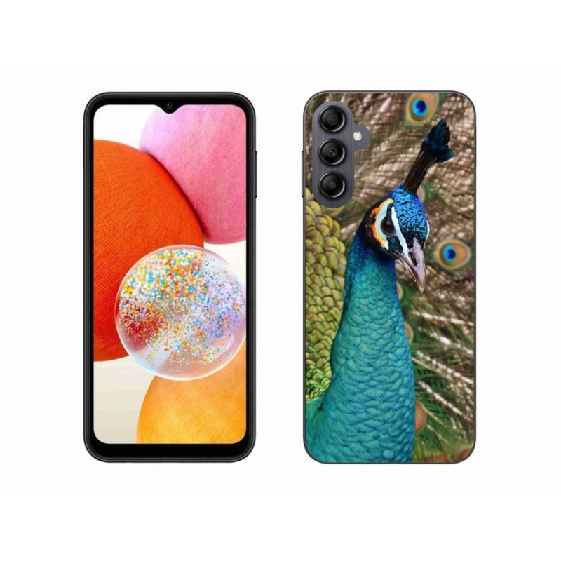 Gelový kryt mmCase na mobil Samsung Galaxy A14 4G/5G - páv